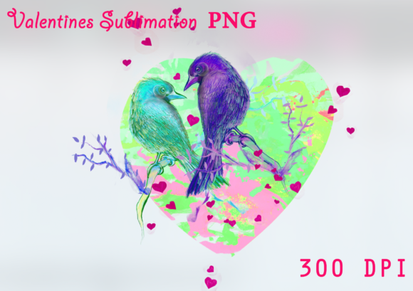 6 Birds New Valentines Sublimation PNG: Your Design Toolkit
