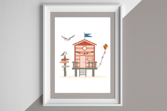 Beach Hut with Flag and Seagulls: A Fresh Take on Coastal Design