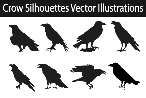 Crow Silhouettes: The Allure of Avian Vector Art