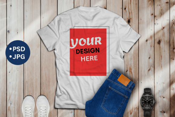 Master Your Design Presentation with Men's White T-shirt Mockup Front PSD