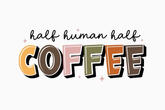 Retro Coffee SVG: The Bold Half Human Half Coffee Design