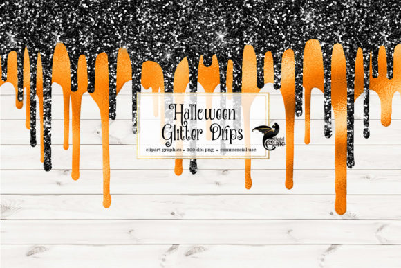 Unleash Spooky Sparkle with Halloween Glitter Drips Clipart