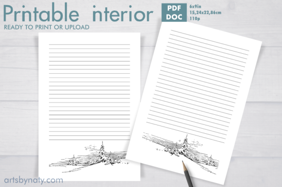Winter Lined Journal KDP Interior: A Seasonal Design Asset