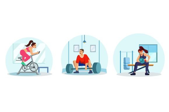 Workout Flat Bundle Design: Visual Fitness Assets